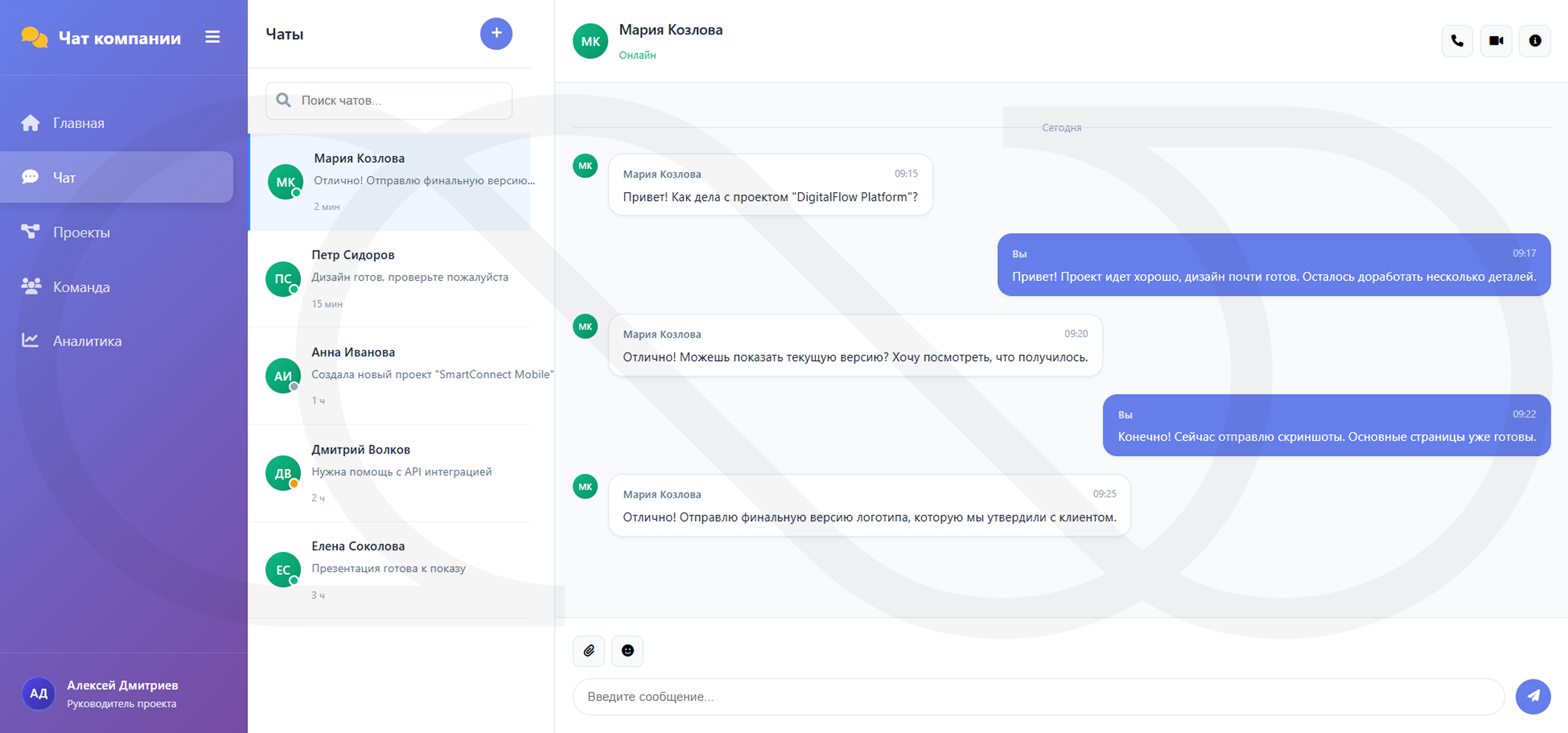 Корпоративный чат с приватными каналами — 2